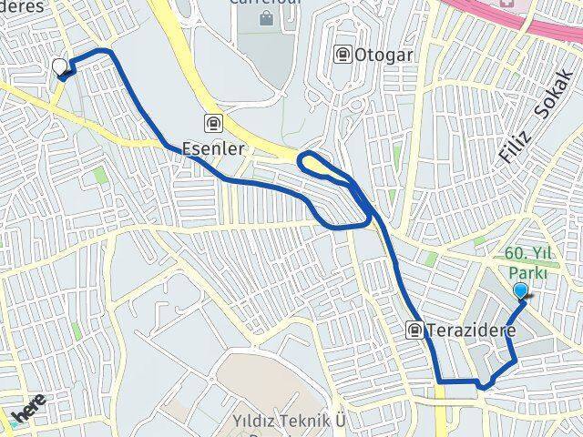 Terazidere Esenler Arası Kaç Km - Yol Tarifi