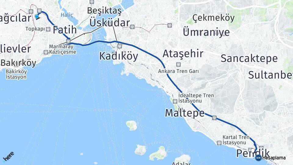 Terazidere Pendik Arası Kaç Km - Yol Tarifi