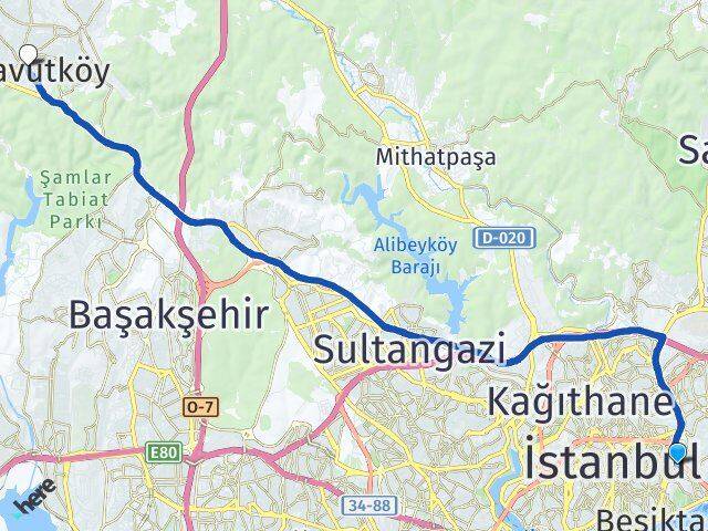 Balmumcu Arnavutköy Arası Kaç Km - Yol Tarifi