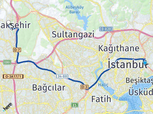 Balmumcu Başakşehir Arası Kaç Km - Yol Tarifi