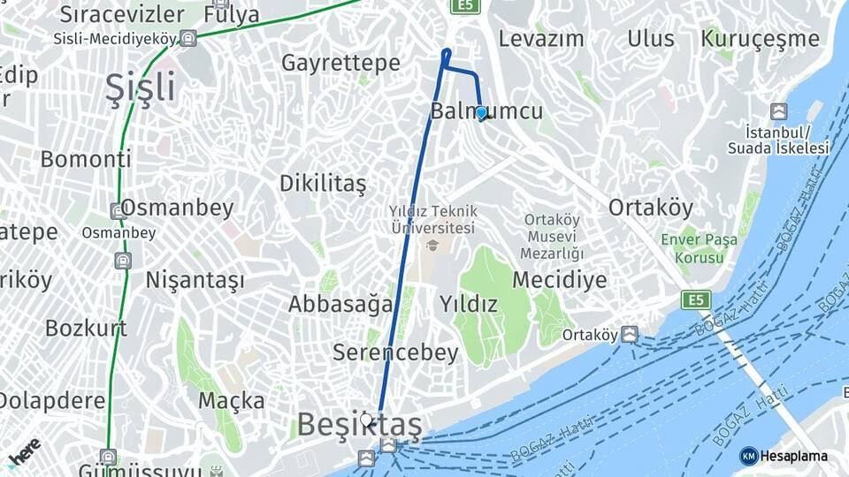 Balmumcu Beşiktaş Arası Kaç Km - Yol Tarifi