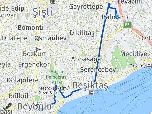 Balmumcu Beyoğlu Arası Kaç Km - Yol Tarifi