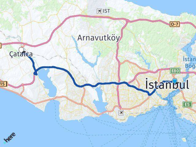 Balmumcu Çatalca Arası Kaç Km - Yol Tarifi