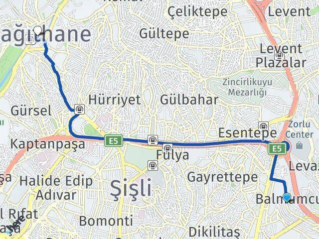 Balmumcu Kağıthane Arası Kaç Km - Yol Tarifi