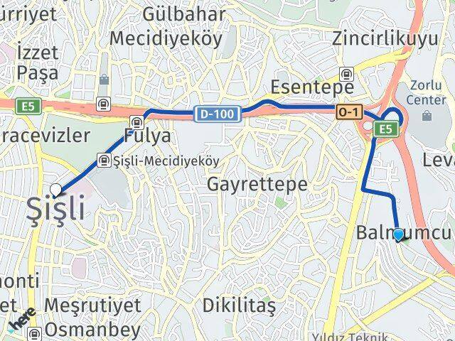 Balmumcu Şişli Arası Kaç Km - Yol Tarifi