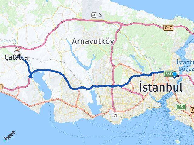 Etiler Çatalca Arası Kaç Km - Yol Tarifi