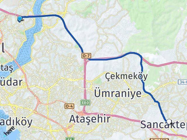 Etiler Sancaktepe Arası Kaç Km - Yol Tarifi