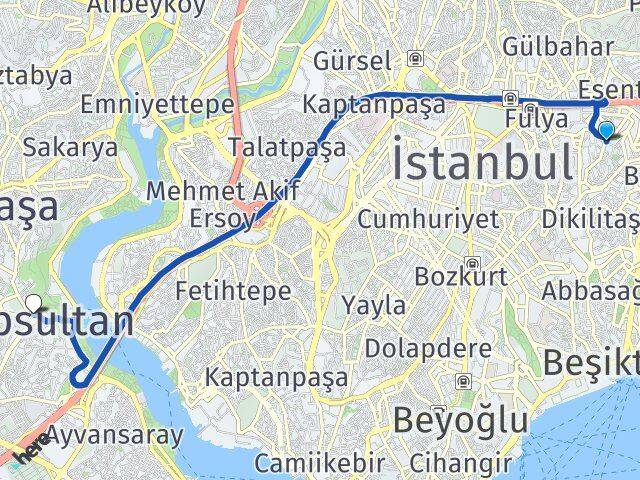 Gayrettepe Eyüpsultan Arası Kaç Km - Yol Tarifi