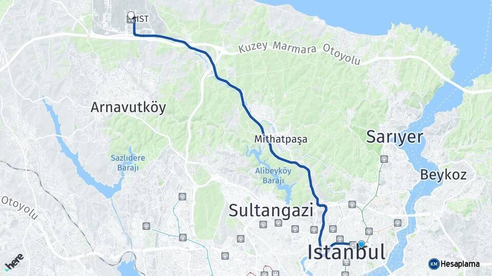 Gayrettepe İstanbul Havalimanı Arası Kaç Km - Yol Tarifi