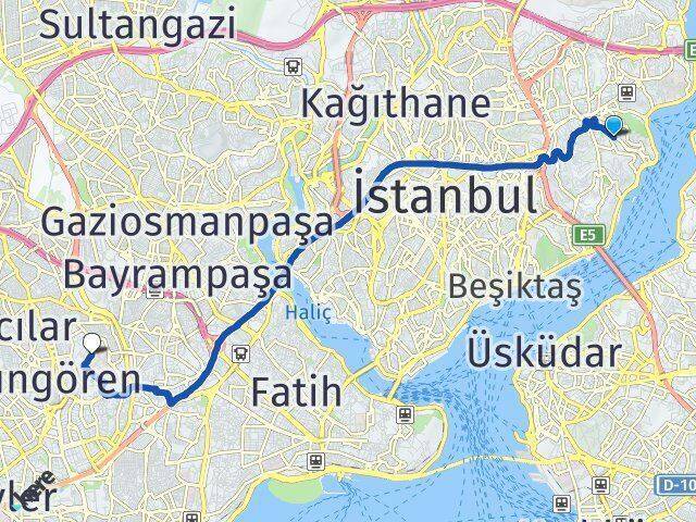 Kültür Üniversitesi Yıldız Teknik Üniversitesi (YTÜ) Arası Kaç Km - Yol Tarifi