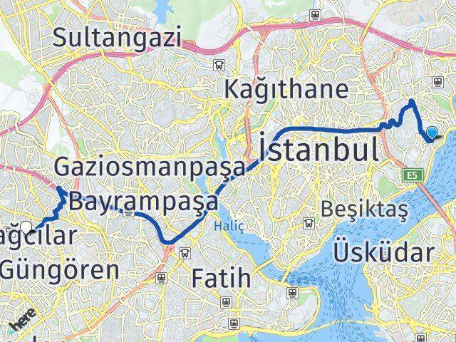 Kuruçeşme Bağcılar Arası Kaç Km - Yol Tarifi