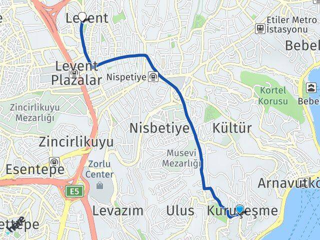 Kuruçeşme Levent Arası Kaç Km - Yol Tarifi