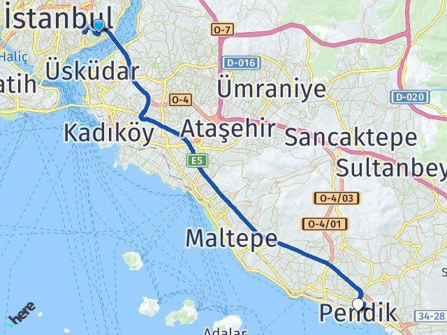Mecidiye Pendik Arası Kaç Km - Yol Tarifi