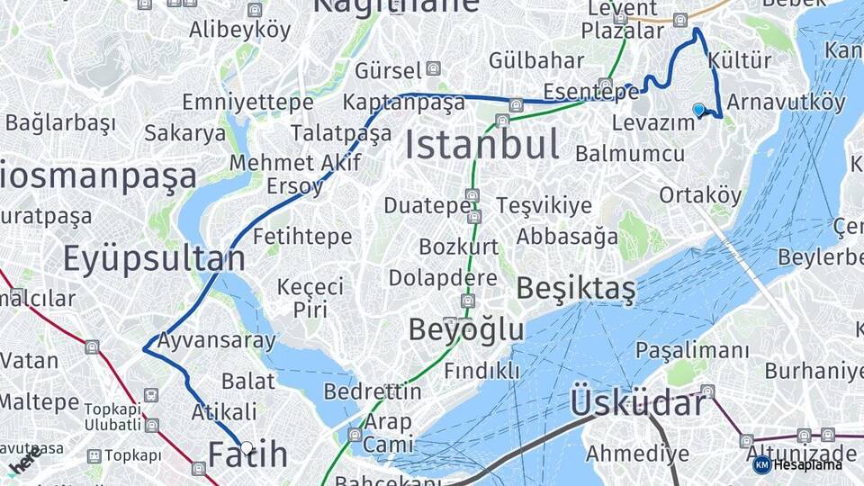 Ulus Fatih Arası Kaç Km - Yol Tarifi
