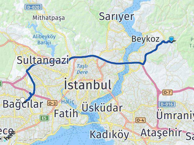 Acarlar Bağcılar Arası Kaç Km - Yol Tarifi