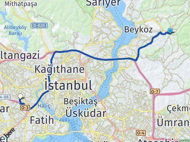 Acarlar Bayrampaşa Arası Kaç Km - Yol Tarifi