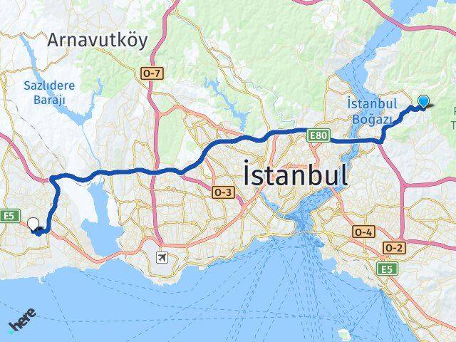 Acarlar Beylikdüzü Arası Kaç Km - Yol Tarifi