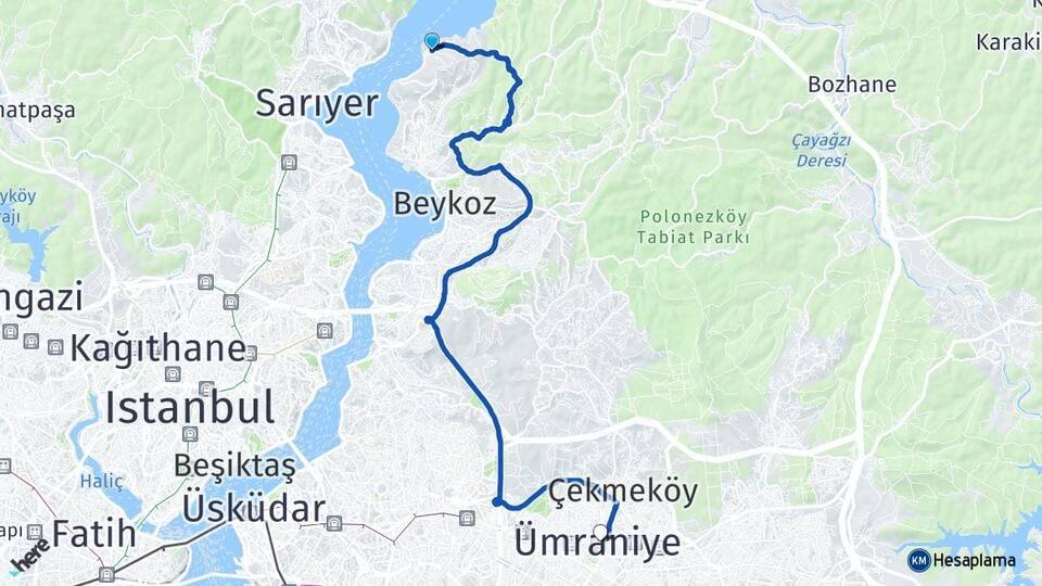 Anadolu Kavağı Ümraniye Arası Kaç Km - Yol Tarifi