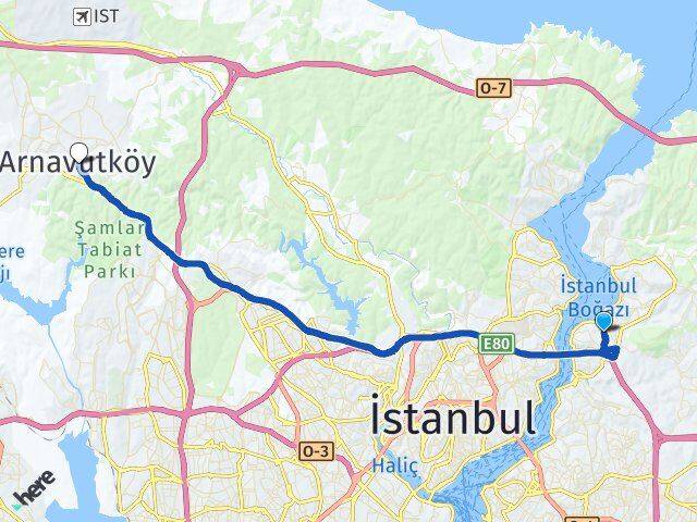 Çubuklu Arnavutköy Arası Kaç Km - Yol Tarifi