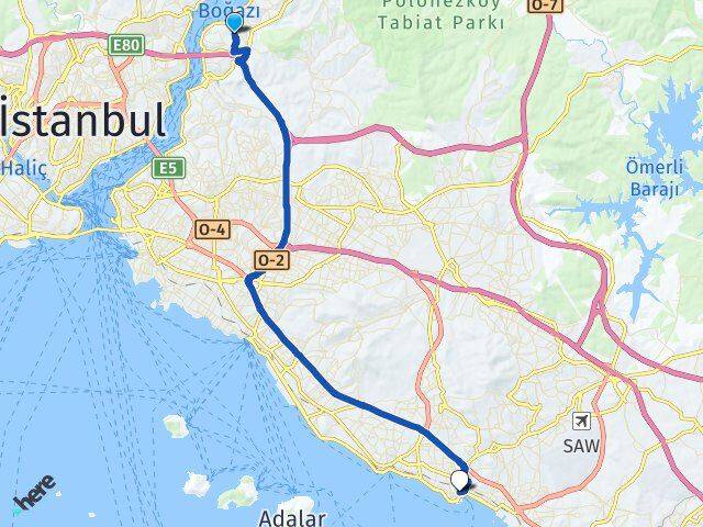 İstanbul Beykoz Çubuklu Pendik Arası Kaç Km - Yol Haritası