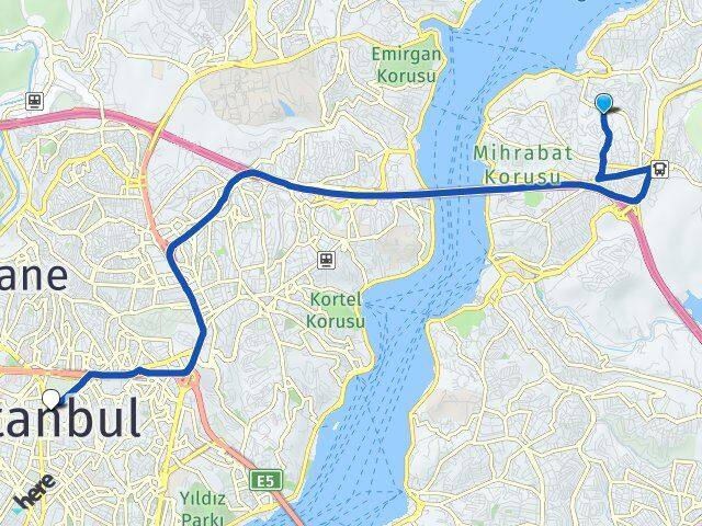 İstanbul Beykoz Çubuklu Şişli Arası Kaç Km - Yol Haritası