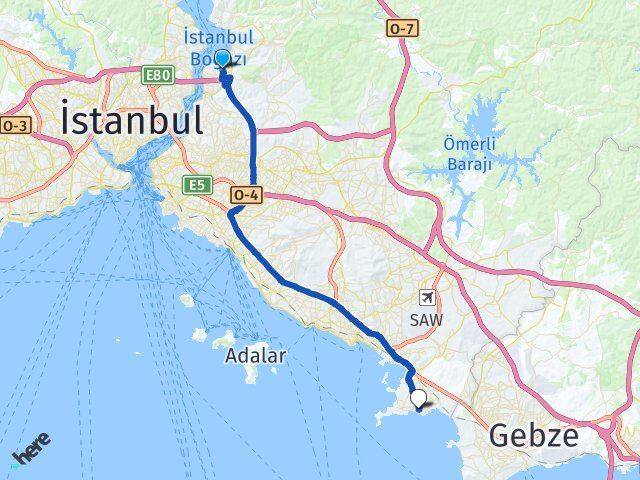 İstanbul Beykoz Çubuklu Tuzla Arası Kaç Km - Yol Haritası