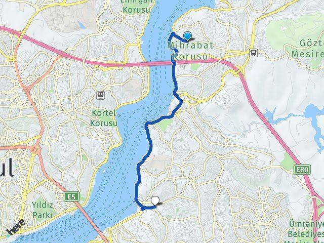 İstanbul Beykoz Kanlıca Çengelköy Üsküdar Arası Kaç Km - Yol Haritası