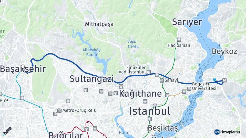 Kavacık Başakşehir Arası Kaç Km - Yol Tarifi