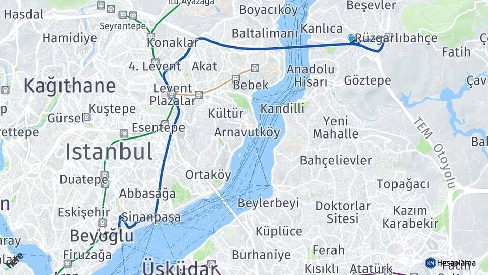 Kavacık Beyoğlu Arası Kaç Km - Yol Tarifi