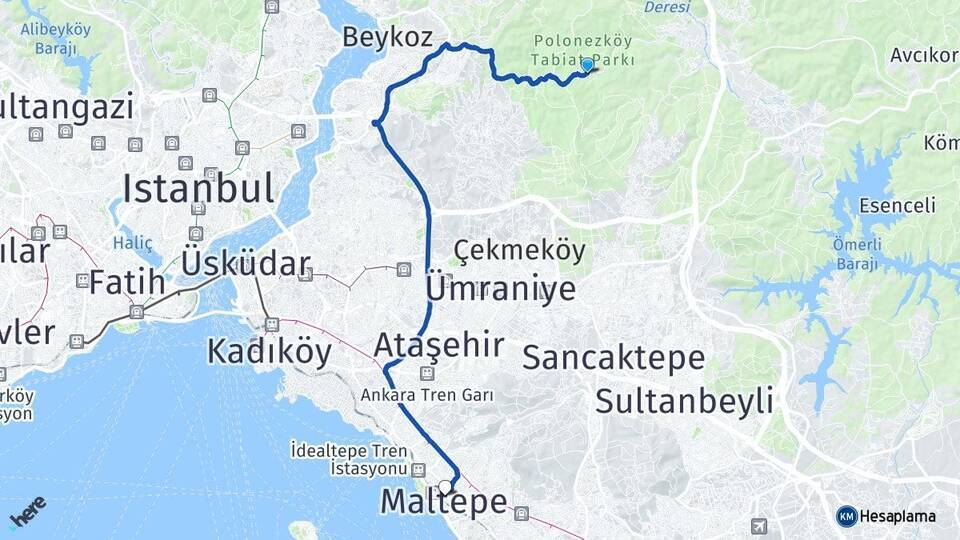 Polonezköy Maltepe Arası Kaç Km - Yol Tarifi