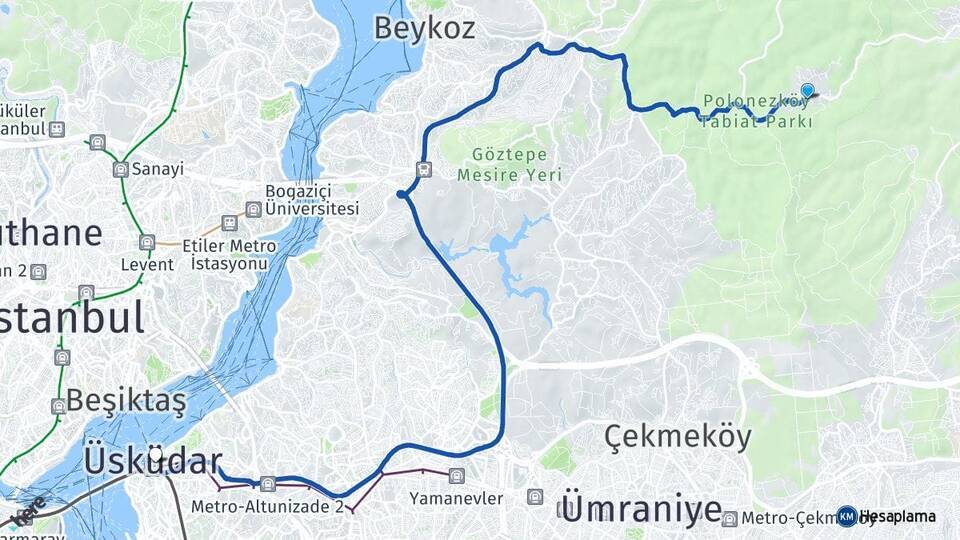 Polonezköy Üsküdar Arası Kaç Km - Yol Tarifi