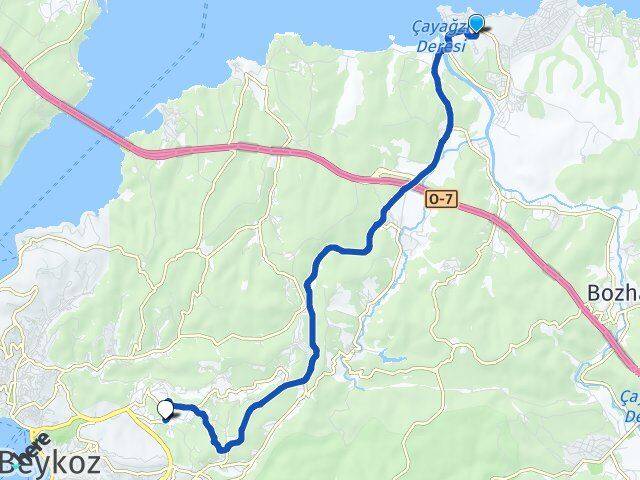 İstanbul Beykoz Riva Elmalı Beykoz Arası Kaç Km - Yol Haritası
