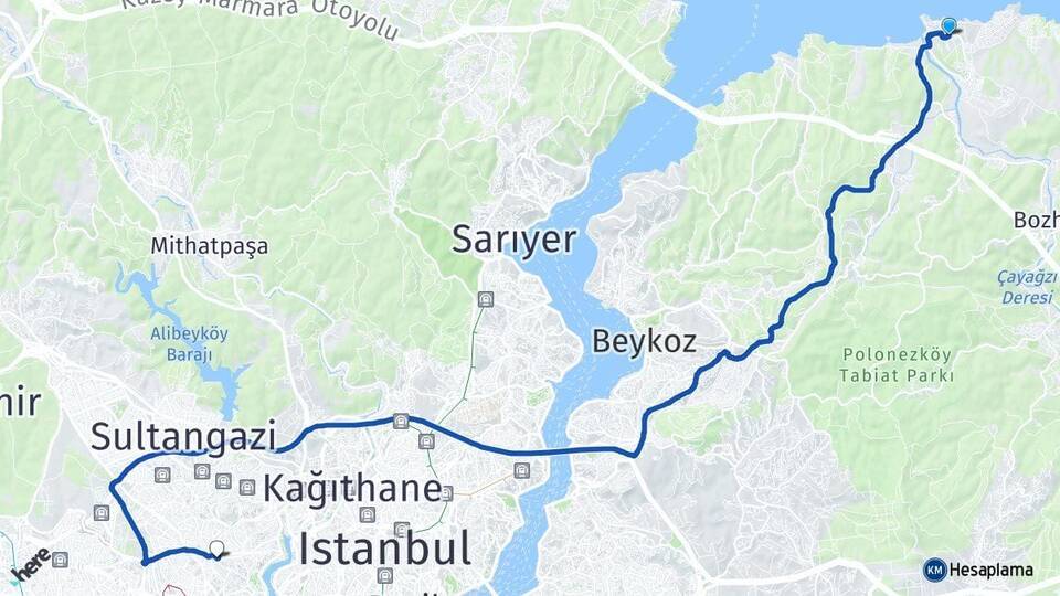 Riva Gaziosmanpaşa Arası Kaç Km - Yol Tarifi