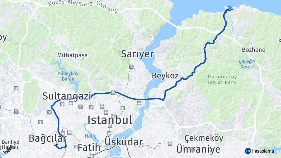 Riva Güngören Arası Kaç Km - Yol Tarifi