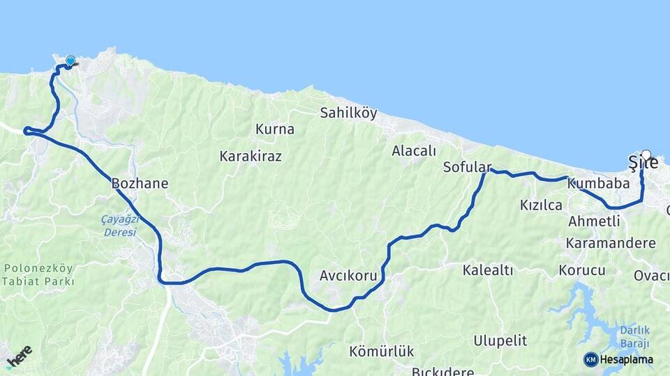 İstanbul Beykoz Riva Şile Arası Kaç Km - Yol Haritası