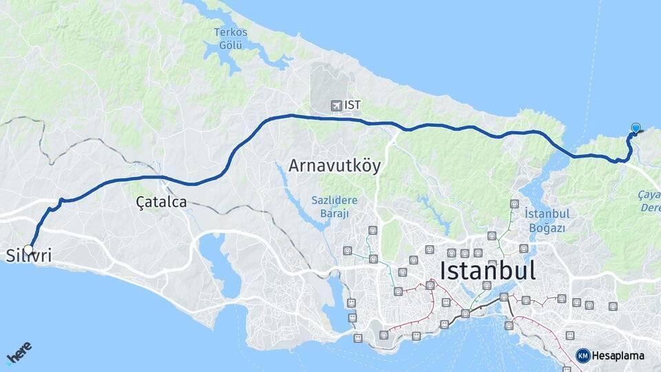 Riva Silivri Arası Kaç Km - Yol Tarifi