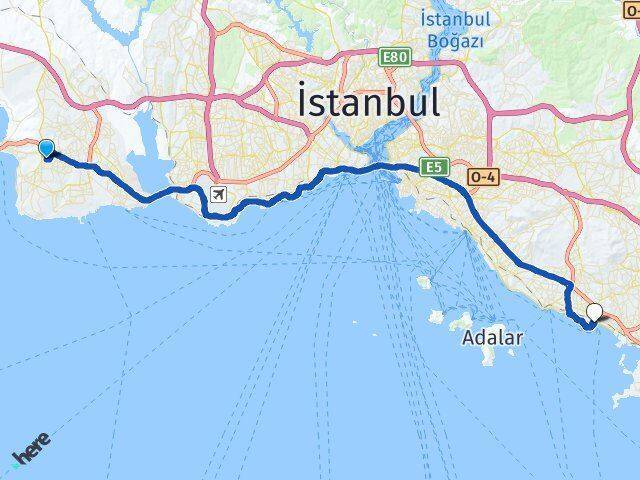 Adnan Kahveci Pendik İDO Terminali Arası Kaç Km - Yol Tarifi