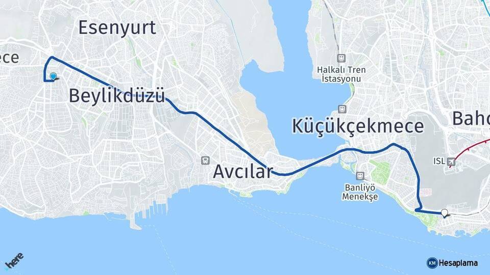 Adnan Kahveci Yeşilköy Arası Kaç Km - Yol Tarifi