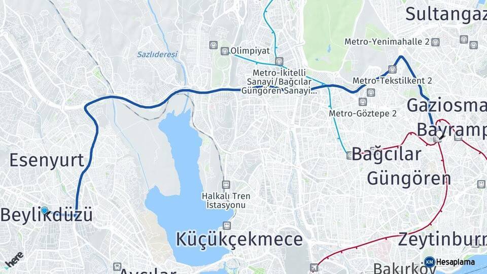 Beylikdüzü Esenler Otogarı Arası Kaç Km - Yol Tarifi