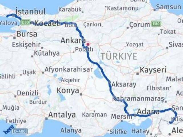 İstanbul Beylikdüzü Kilis Arası Kaç Km - Yol Haritası