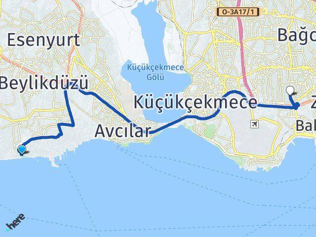 Sahil Bahçelievler Arası Kaç Km - Yol Tarifi