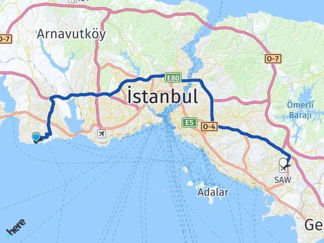 Sahil Sabiha Gökçen Havalimanı Arası Kaç Km - Yol Tarifi