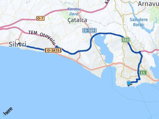 Sahil Silivri Arası Kaç Km - Yol Tarifi