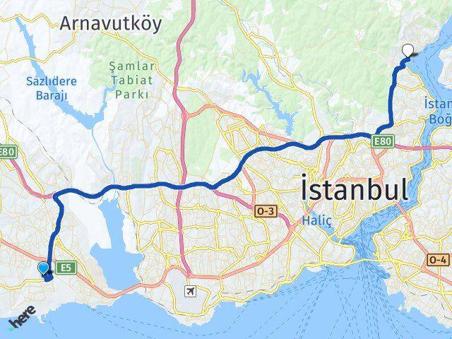 Yakuplu Sarıyer Arası Kaç Km - Yol Tarifi