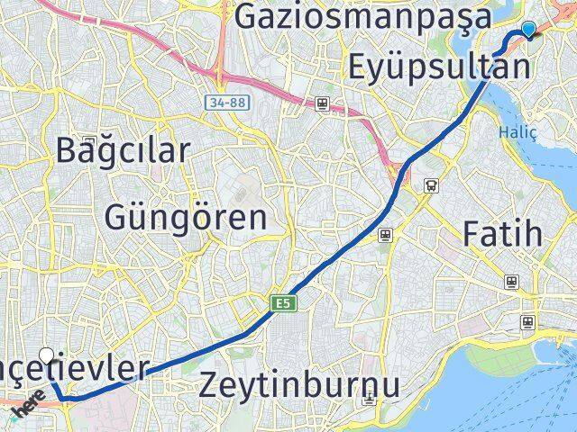 Halıcıoğlu Bahçelievler Arası Kaç Km - Yol Tarifi