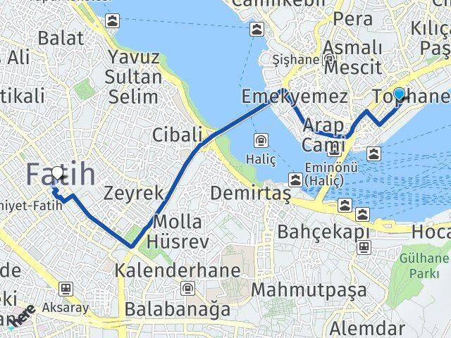 Karaköy İskelesi Fatih Arası Kaç Km - Yol Tarifi