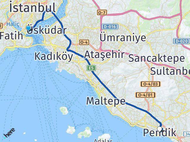 Karaköy İskelesi Pendik Arası Kaç Km - Yol Tarifi