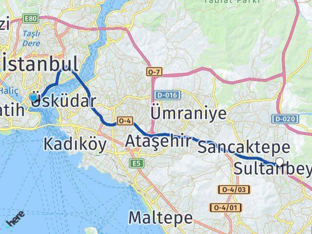Karaköy İskelesi Sultanbeyli Arası Kaç Km - Yol Tarifi