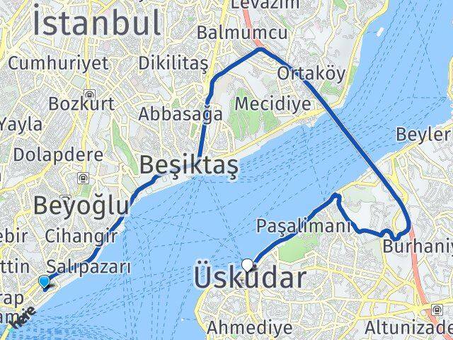 Karaköy İskelesi Üsküdar Arası Kaç Km - Yol Tarifi