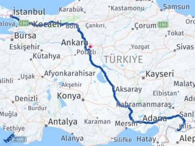 İstanbul Beyoğlu Kilis Arası Kaç Km - Yol Haritası